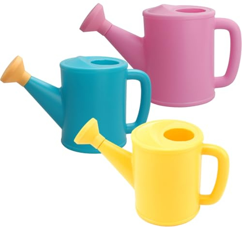 Regadera de plástico, regadera para niños, paquete de 3 de plástico con boquilla extraíble, dispositivo de agua para plantas pequeñas de 600 ml / 20 oz de precisión para jardinería para niños pequeño
