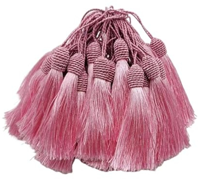 20 unids/Lote 15cm Cuerda Colgante Franja de borlas Seda Costura Bang Borla embellecedor Clave for DIY embellecer Accesorios Cortina para Decoración(Pink)