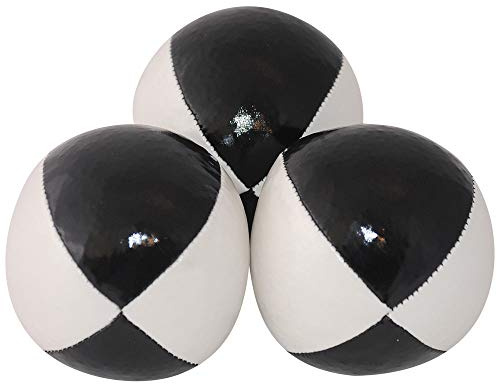 Higgins Brothers Juggling Balls Professional Style Set of 3 - How to Juggle Kit with Bean Bags for Juggling for Beginners with Vibrant Colors, Great Feel, Ultra Durable (White/Black)