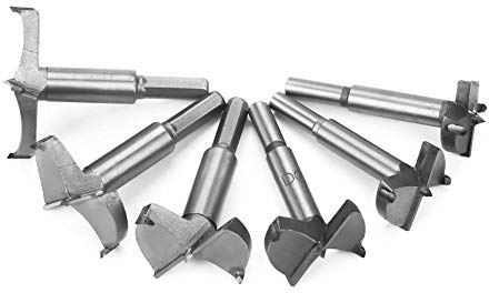 Forstner Brocas, 6 piezas 30-60 mm Juego de brocas para madera Juego de brocas planas de acero de alta resistencia Juego de brocas para carpintería Juego de brocas de perforación de acero