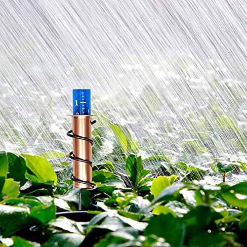 Cymwer 15.7 Inch Copper Rain Gauge, High Accuracy Garden Floating Rain Measure Gauge with Bird Ornament Weather Resistant Garden Outdoor Water Gauge for Yard Garden, Garden Water Meter
