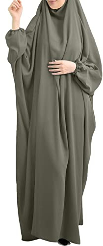 CheChury Abito Lungo Musulmano da Donna Musulmana Manica Lunga Abaya Islamico Maxi Abito Hijab Abiti Un Pezzo Abito Lungo da Preghiera Tuta Lunga con Cappuccio Khimar