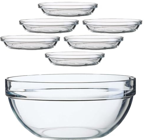 Generisch Arcoroc Empilable Schüssel 26+ Puddingteller Set 7 tlg.