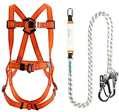 SwaYve Cintura Di Sicurezza per Lavoro Aereo, Kit Di Imbracature Di Sicurezza, Imbracatura Anticaduta per il Corpo Di Protezione Anticaduta Imbracatura Di Sicurezza per la Costruzione Di Tutto il Corp
