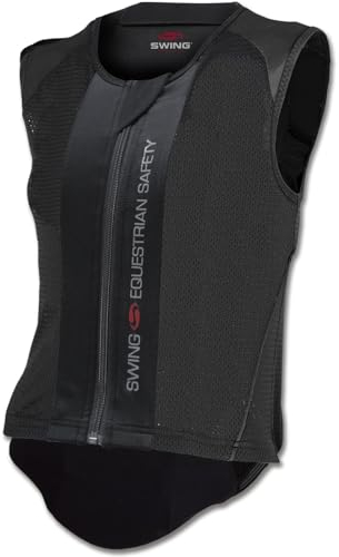 RL24 - Kinder Rückenprotektor P06 flexibel Swing | Protektorenweste aus Hightech-Materialien | Schutzweste für Reiter | Schutz für Wirbelsäule & Steißbein | Reitweste in Schwarz | Größe S