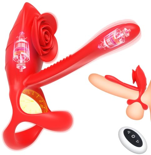 Anello Vibrante per Lei e Lui - 2 in 1 Cock Ring con Stimolatore Clitoride Femminile, Vibratore Coppia con Telecomando per Ritardante Eiaculazione Precoce e Migliora Orgasmo, Toys Sessuali per Uomini