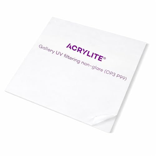 Acrylic Glass Shatterproof Non Glare Reflection Control 99% UV Filtering Conservation Clear OP3 P99 Premium Framing Grade Display For Picture Frame (8 x 8)