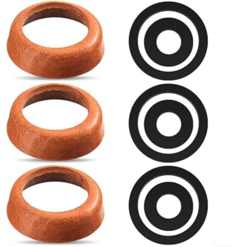 3 jeux de manchons de pompe type 75 avec anneaux d'étanchéité en cuir et silicone pour une utilisation efficace