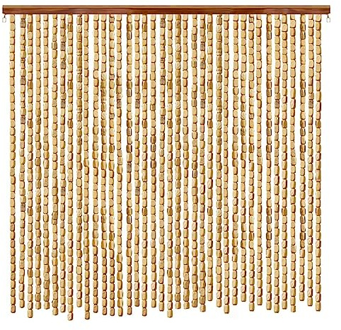 Tenda per porta con perline in bambù naturale, 80 x 200 cm, divisorio decorativo da appendere, per camera da letto, armadio, corridoio, ingresso, decorazione ecologica per la casa