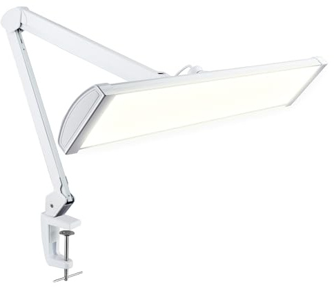 Neatfi Pro Series Ultra LED-arbetslampa – Naturtrogen färgåtergivning (CRI 95) | 3 500 lumen, 45 W | 540 SMD-LED | 5 dimbara ljusstyrkenivåer | 3 justerbara ljuslägen (Vit, Med CCT med klämma)