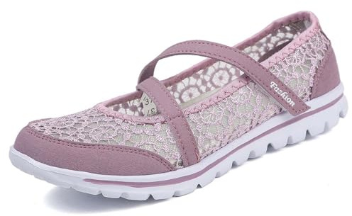 Genérico Zapatos de Mujer Transpirables con Suela Plana y Estribo de un Solo pie, de Primavera y Verano, a la Moda y para el Tiempo Libre. (Light Purple, 42)