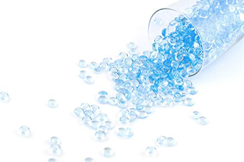 Creativery ca 100 g påse tautropfen ca Ø 7 mm Raindrops kristalltau deko granulat dekorgranulat transparent kristall 7mm Hellblau 311