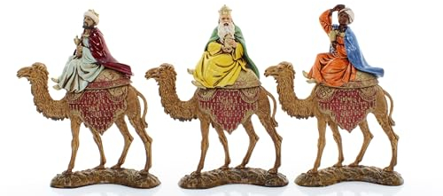 Moranduzzo Re Magi su Cammello per Presepe da 10 cm – Set 3 Figure, Scala 1:20 – STANDARD 10, Stile '700, Rifiniti a Mano, Prodotto Ufficiale, Made in Italy, Scultore M. Landi