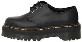 Dr. Martens Unisex 8053 Quad 5-Eye Shoe, Black Polished Smooth, 9 Women/8 Men
