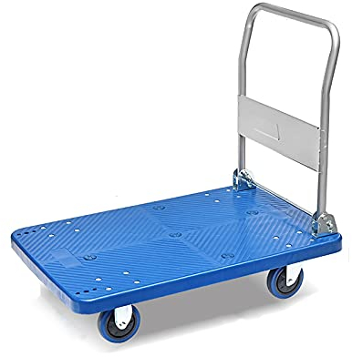 Carrello piattaforma Camion a mano piattaforma con ruote silenziose carrello carrello carrello con manico pieghevole e capacità elevata per i negozi di fabbriche Pieghevole (Size : 63 * 105-mute)