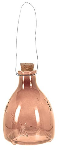 Wasp Trap Catcher Glass Bottle with Metal Wire Hanger Outdoor Garden Hanging Honey Pot Jar Bee Hornet Wasp Fruit Fly Trap Remover Insect Pest Control Summer (Orange)
