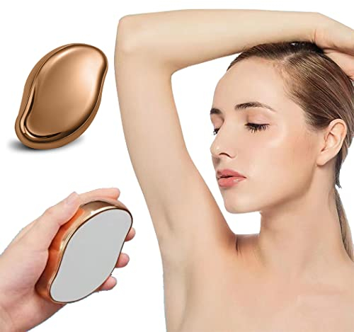 LUTAKU Kristall Epilierer Haarentferner Haarradierer für Frauen Männer Sicher und Tragbar Kristall Stein Epilator (LTKEP01) Gold nicht wasserfest