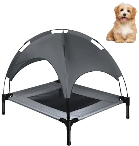 Froadp Letto per Cani Lettino Outdoor Rialzato Letto per Animali Domestici con Baldacchino Posti a Dormire & Mobili per Cani Divano per Gatti Lettino per Gatti fino a 40 kg (M - 76 x 61 x 76 cm)