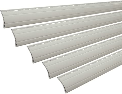 5 x Rollladenpanzer Lamelle Profil Ersatz für Rollladen Rolladen Ersatzlamelle in Mini oder Maxi, Farbe: grau, weiß oder beige (grau [47], K37P-149cm)