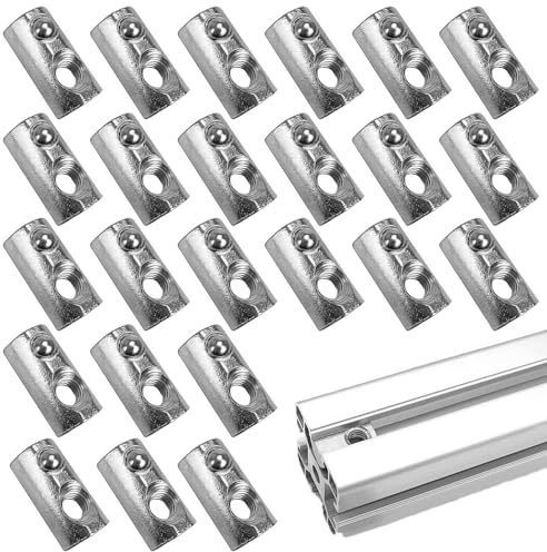 24 Piezas Tuercas de Ranura,Tuerca Deslizante de Acero al Carbono, Tuerca en T, Tuercas de Perfil de Aluminio, para Ranura de Extrusión de Perfil de Aluminio (30 Series M6)