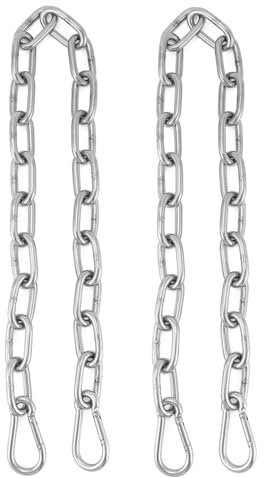 QWORK® 2 Pezzi Catena di prolunga da 65 cm con moschettone M6 - in Acciaio Inossidabile 304 da Ø6mm - per Appendere altalene, sedie sospese, amache, Sacchi da Boxe