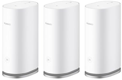 HUAWEI WiFi Mesh 3, Router Mesh Wi-Fi 6 AX3000 para Todo el hogar, Cobertura de hasta 200-400 m², Paquete de 3, 9 Puertos GE en Total, Seguridad HomeSec™, Exclusivo de Amazon, 42 Meses de Garantía