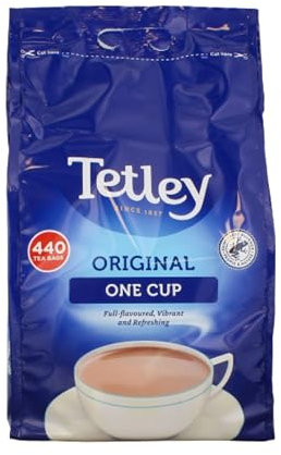 Tetley One Cup Tea Bags 440's (Pack of 6) - Ideal for Office & Home, Premium Black Tea