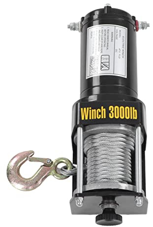 Yechiry 24V 3000lbs Kit Cabrestante Eléctrico Barco para ATV UTV Accesorios, Portátil Cabrestante de Remolque de Barco con Mando a Distancia para Remolcar ATV, UTV, Camión, Off Road