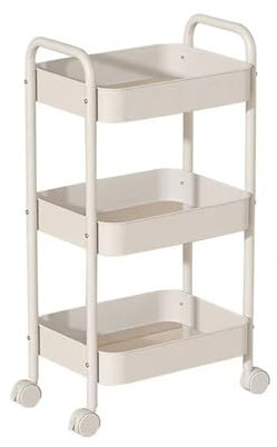 FALANZATH Rollwagen,Küchenwagen 3 Etagen Metallrollwagen,Nischenregal mit Rollen,Multifunktions Aufbewahrungswagen Organizer,für Küche Wohnzimmer Schlafzimmer Badezimmer,45x30x78cm