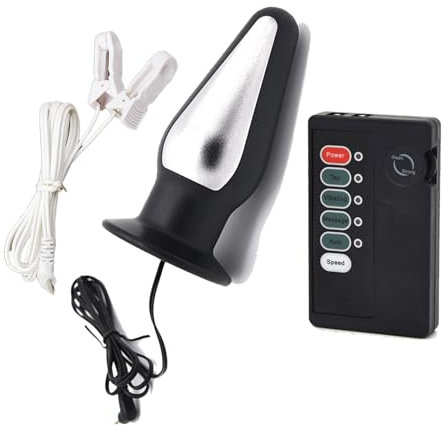 AMAZBEE Massaggiatore prostatico Electroshock con clip per il seno Set di dilatatori anali con effetto di scossa elettrica per uomini donne Spine anali per la stimolazione del punto G (L,1)