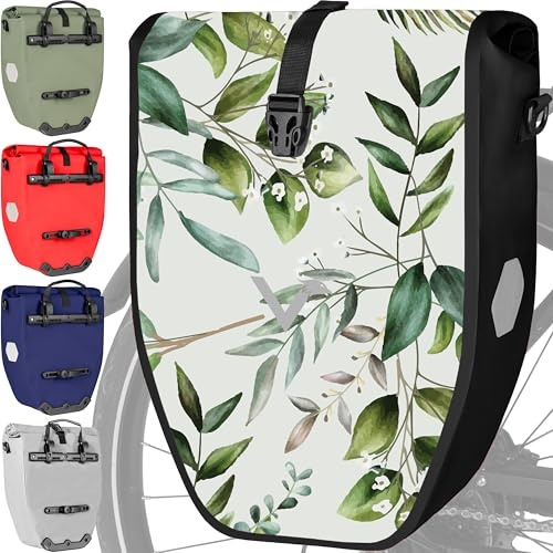 Valkental - Große & wasserdichte Gepäckträgertasche - 28L Füllvolumen - Fahrradtasche für Gepäckträger mit Reflektoren