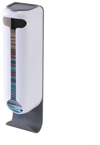 Yuanpgky Dispensador de bolsas de comestibles para bolsas de plástico, organizador de cocina montado en la pared, material ABS blanco, solución de almacenamiento que ahorra espacio para el hogar, RV