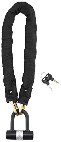 THIRARD - Chaîne Antivol en Acier Cémenté Zingué avec Gaine en Nylon - Pour Vélo et Moto - Résistante aux Tentatives de Coupe - Longueur 0.90 m - Noir