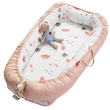 DorkasDE Babynest Kuschelnest Matratze im Bett Faltbett Doppelseitig Babybett Reisebett