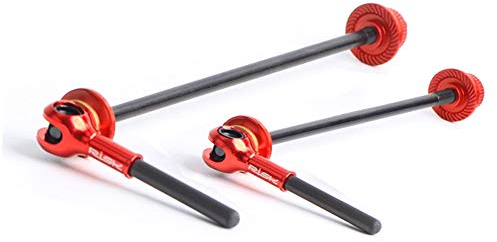 40.35g! CYCEARTH QR Brochette Titane Vélo VTT Vélo De Levier Route De Moyeu Ultra-Léger Roué Ti Haches de Fibre De Carbone Poignée Brochette (Red)