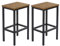Meerveil Barhocker 2er Set, Bistrohocker Tresenhocker Barstuhl mit mit Fußstütze, Stahlrahmen Vintage Industrie-Design, geeignet für Wohnzimmer Esszimmer Küche, Braun(30 x 40 x 64 cm)