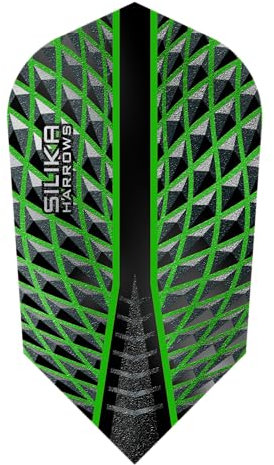 Harrows Dart Flight Profi Silika Dartflight Set für Softdarts und Steeldarts (Slim, Grün)