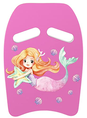 MoKo Kinder Schwimmbrett, Schwimmen Kickboard Trainingsausrüstung mit Griffen Cartoon Swim Float Schwimmtrainingsausrüstung Schwimm Board für Junge Mädchen - Rosa Meerjungfrau