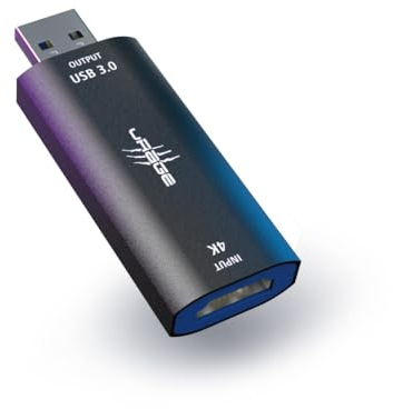 uRage Video Capture Stick Stream Link 4K, verbindet Kameras, Camcorder mit PC für Streaming oder Videoaufnahmen, in Schwarz
