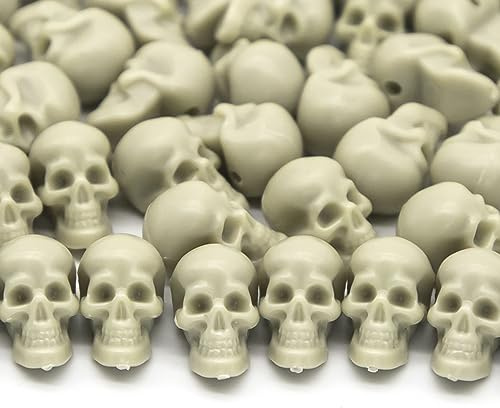 CHEERYMAGIC 50pcs Mini Plastic Skull Heads for Halloween Decorations, Skeleton Skulls for Party Bag Fillers Favors Supplies Table Crafts Accessories Halloween Indoor Decor A3MNKLT