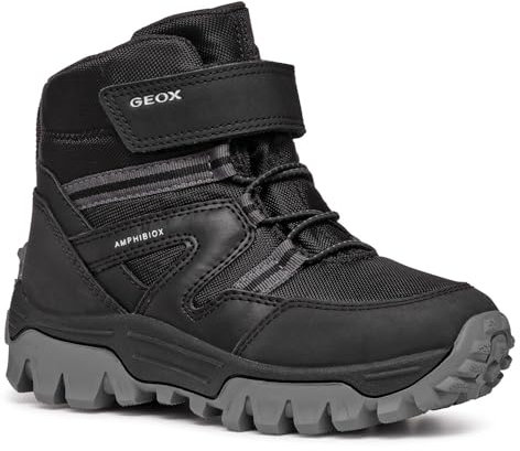 Geox J Himalaya Boy B ABX Ankle Boot, Black, 34 EU