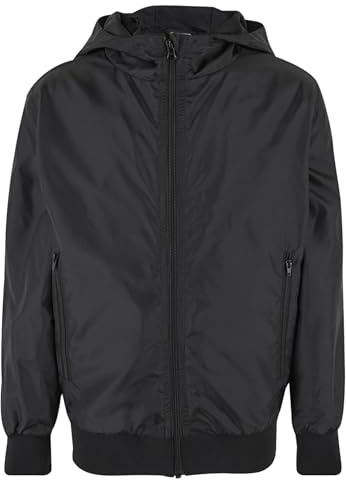 Urban Classics Pojkjacka Boys Windbreaker, vinterjacka för pojkar, huvtröja, svart, 134/140, svart, 134/140 cm