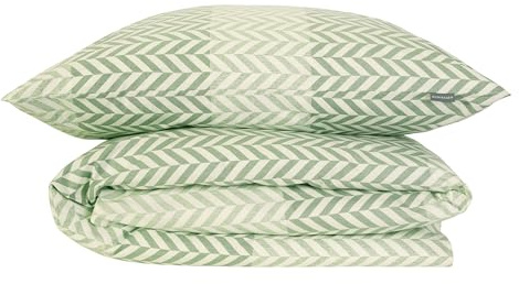Schiesser Bettwäscheset Maribel | Renforcé | 100% Baumwolle aus nachhaltiger Produktion | 135x200cm + 80x80cm | Grün