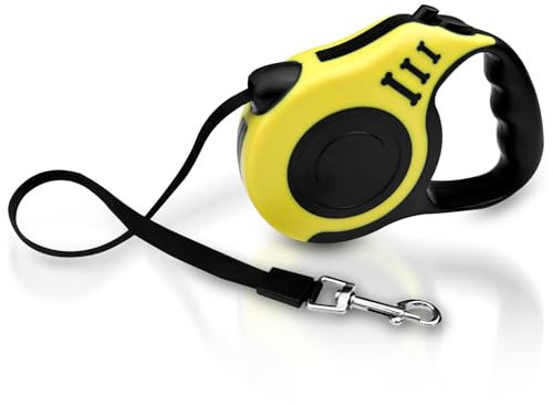 Ghazpmuk Rollleine, Hundeleine Hunde Leine Hund 5m, Ausziehleine Hund, Flexleine Verstellbar, Automatische Ausziehbare Leine Ziehen, Dog Leash Retractable für Hunde Bis 15 Kg Neongelb
