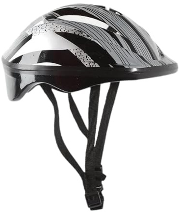 Folpus Casco da Bicicletta per Bambini, Casco da Skate, Casco da Skateboard Portatile con Assorbimento degli Urti, Casco da Ciclismo per Pattini a Rotelle, Argento