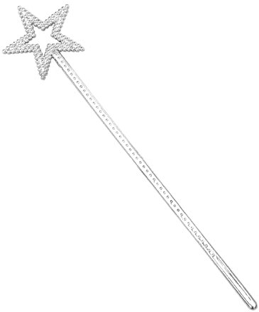 Oykrueats Zauberstab Kinder,Glitzer Feenstab,Zauberstab Stern,Glitzerstab Länge 33 cm,Prinzessin Stab mit Sternspitze und Glitzersteinen für Erwachsene Kostüm Requisiten Cosplay Dekoration(Silber)