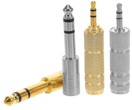 Milisten 4piezas Adaptador De Audio De Convertidor De Jack Metálico Micrófonos Para Uso Doméstico