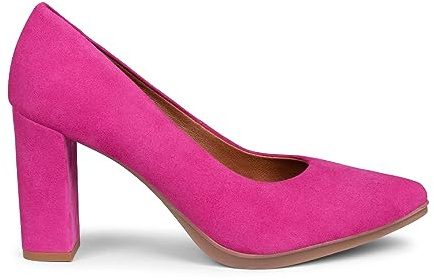 miMaO Zapatos cómodos Mujer tacón Alto Piel Ante, Fucsia, EU 39