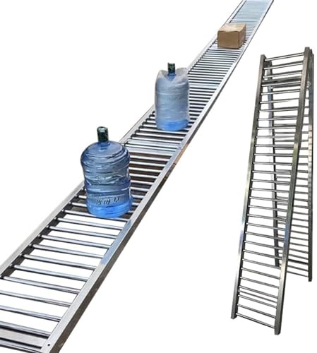 Sistema trasportatore a rulli portatile senza alimentazione - Design pieghevole con ruote zincate per logistica efficiente del magazzino e supporti per la lavorazione del legno - Soluzione salvaspazio