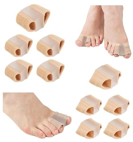 10 pezzi Separatori per le dita dei piedi, con 2 anelli, Le dita dei piedi in gel, Separatori per dita dei piedi, Separatore dita piede, Separatore alluce valgo, per la correzione dell'alluce valgo